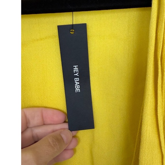 Premme Mustard Yellow Rayon Wrap Crop Top Short Sleeve Marigold Size 0 - Picture 4 of 11